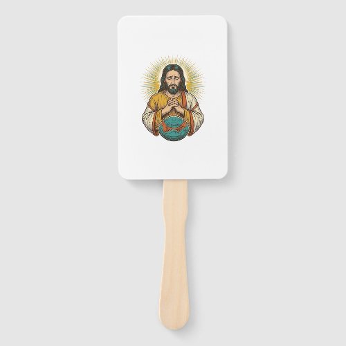 Disappointed Jesus Deflated Exercise Ball Gym Fail Hand Fan