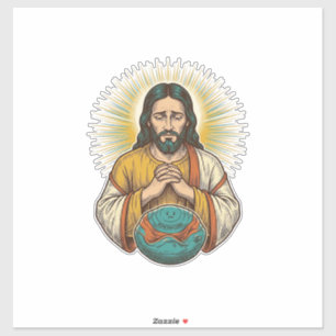 Disappointed Jesus Deflated Exercise Ball Gym Fail Sticker