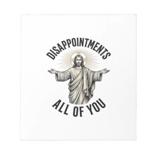 Disappointments All Of You Vintage Religious Shirt Notepad