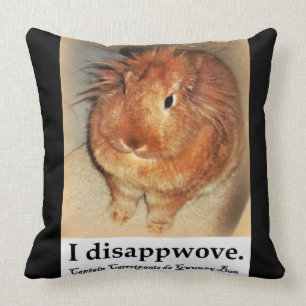 Disapproving Bunny Rabbit Double Sided Pillow