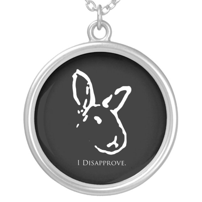 Disapproving Rabbits Black Necklace (Front)