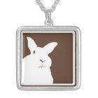 Disapproving Rabbits Brown Necklace