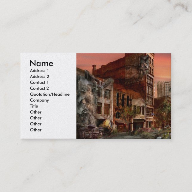 Disaster - Pittsburgh, PA - The Y2K Bug Business Card (Front)