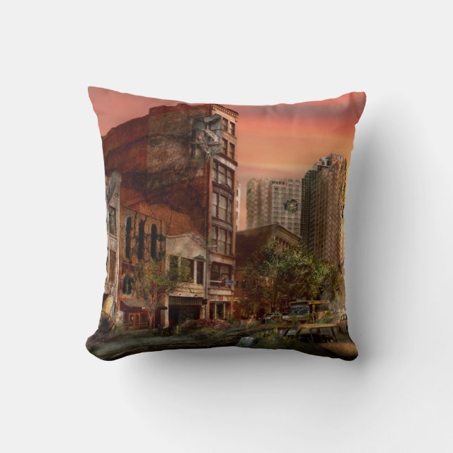 Disaster - Pittsburgh, PA - The Y2K Bug Throw Pillow (Front)