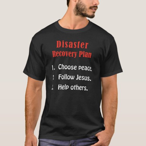 Disaster Recovery Plan _ Mens Black T_shirt
