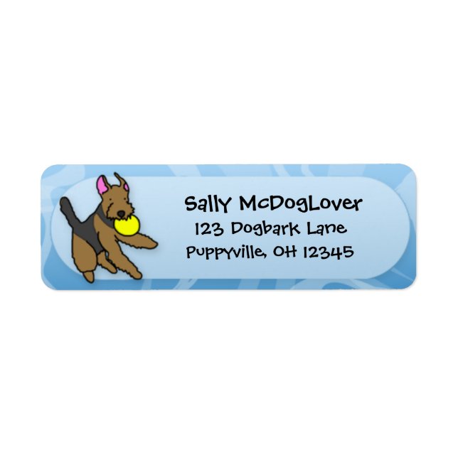 Disc Dog Airedale Terrier Label (Front)
