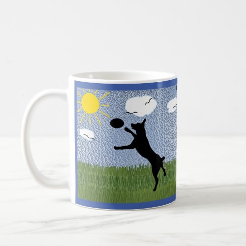 Disc Dog _ Catching the Disc Shadow McNab Coffee Mug