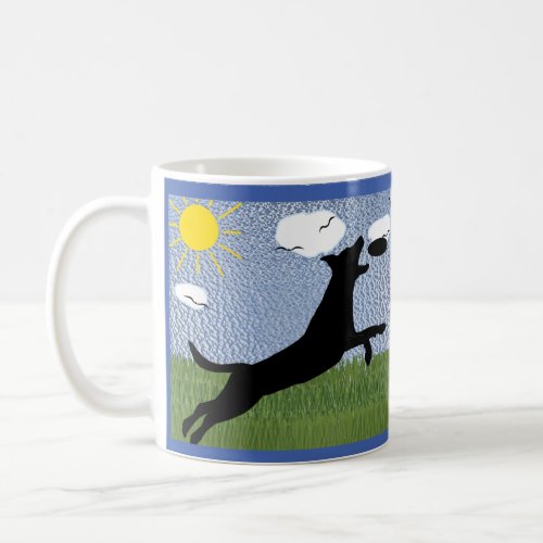 Disc Dog _ Catching the Disc Shadow McNab v2 Coffee Mug