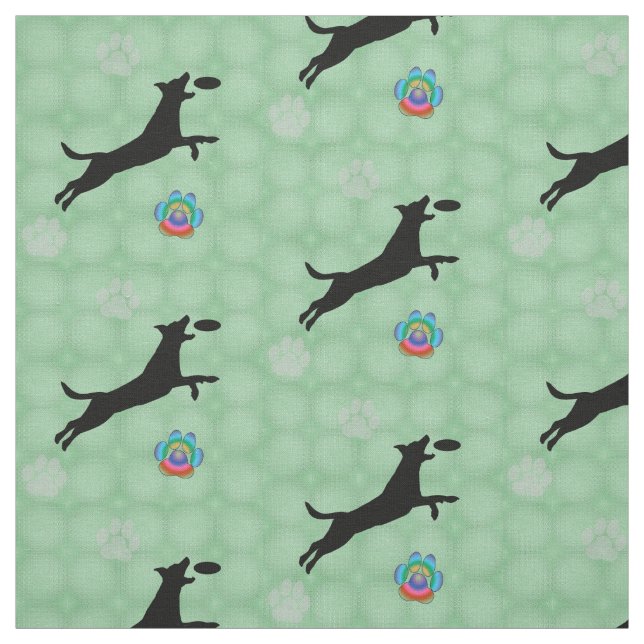 Disc Dog Leaps Fabric (Swatch)