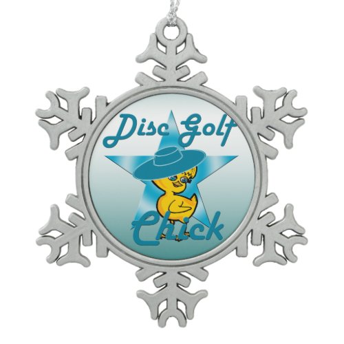 Disc Golf #7 Snowflake Pewter Christmas Ornament