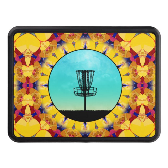 Disc Golf Abstract Basket 4 Hitch Cover (Front)