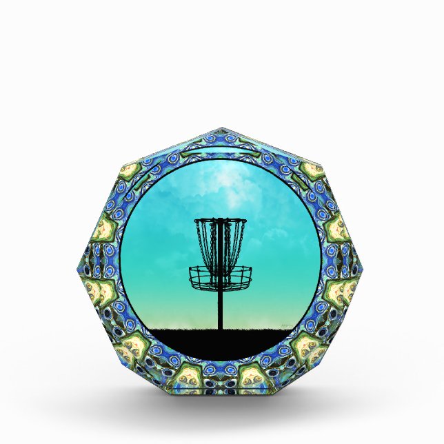 Disc Golf Abstract Basket 5 Acrylic Award (Front)