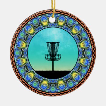 Disc Golf Abstract Basket 5 Ceramic Ornament by philthebasket at Zazzle