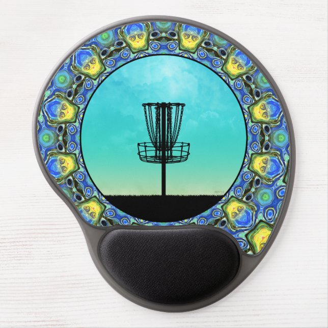Disc Golf Abstract Basket 5 Gel Mouse Pad (Front)