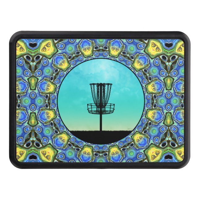 Disc Golf Abstract Basket 5 Hitch Cover (Front)