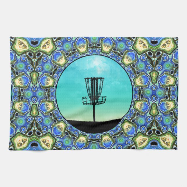 Disc Golf Abstract Basket 5 Towel (Horizontal)
