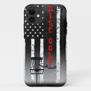 Disc Golf American Flag Black iPhone 11 Case