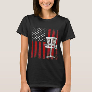 Disc Golf American Flag Fourth Of July T-Shirt