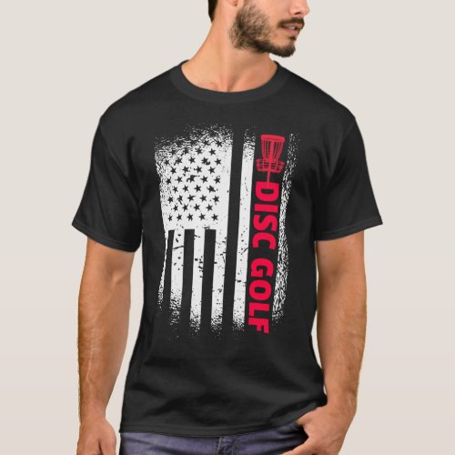 Disc Golf American Flag Frisbee Golf Patriotic T_Shirt