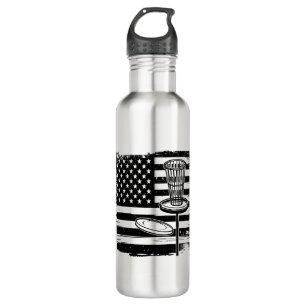 Disc Golf American Flag Stainless Steel Water Bottle