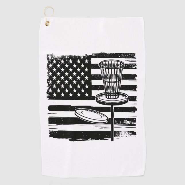 Disc Golf American Flag Towel (Front)