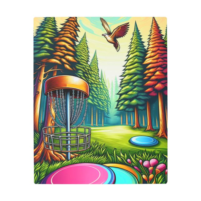 Disc Golf and Eagle themed   Metal Print (Front)