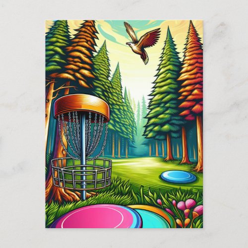 Disc Golf and Eagle themed   Postcard