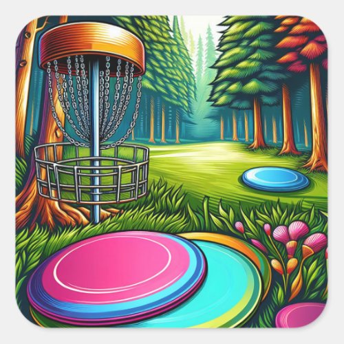 Disc Golf and Eagle themed   Square Sticker