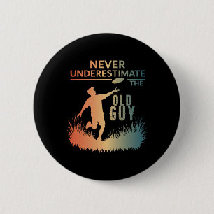 Disc Golf Art For Men Grandpa Disc Golfer Disc Gol Button