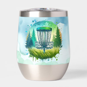 Disc Golf Basket   Best Dad by Par Thermal Wine Tumbler