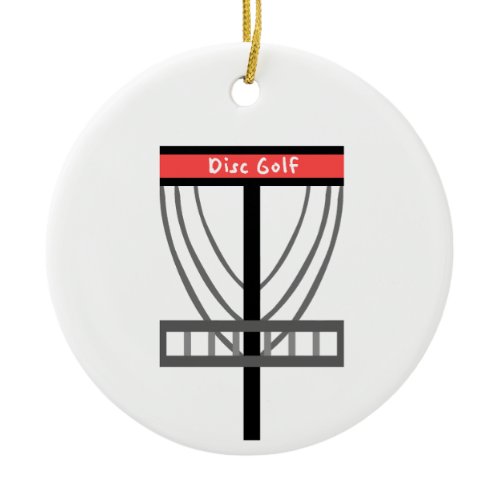 Disc Golf Basket Ceramic Ornament