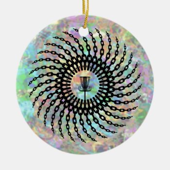 Disc Golf Basket Chains Ceramic Ornament by philthebasket at Zazzle