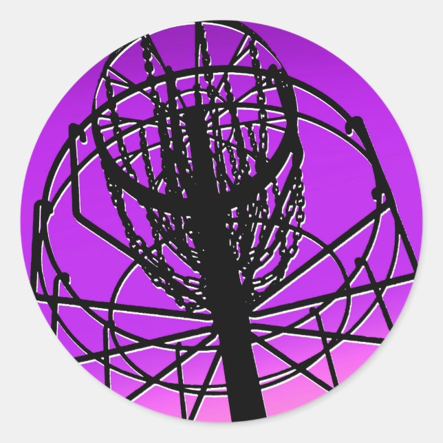 disc golf basket classic round sticker (Front)