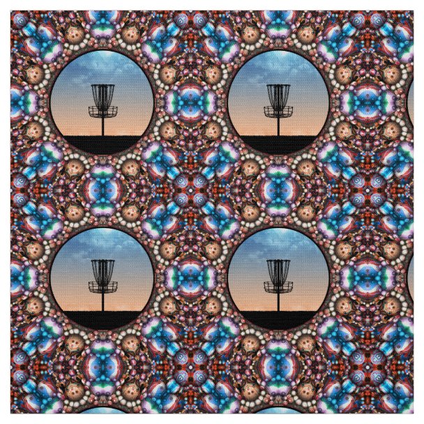 Disc Golf Mandala Fabric | Zazzle