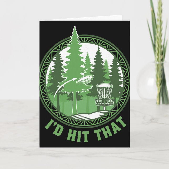 Disc Golf Basket Flying Disc Id Hit That Funny  Card (Front)