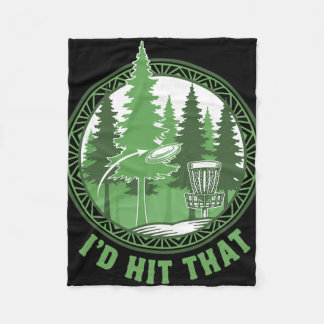 Disc Golf Basket Flying Disc Id Hit That Funny Fleece Blanket
