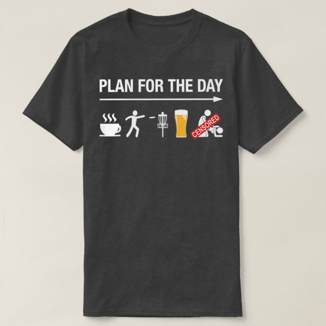 Disc Golf Basket Frisbee Golfing Frolf Coffee Beer T-Shirt (Design Front)