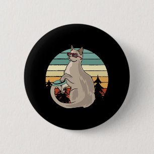 Disc Golf Basket Funny Cat Gift Player Button