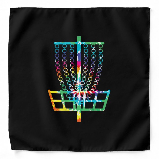 Disc Golf Basket - Hippie Rainbow Gift Bandana (Front)