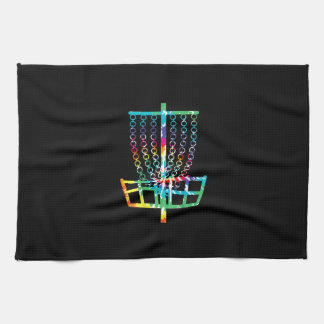 Disc Golf Basket - Hippie Rainbow Gift Kitchen Towel