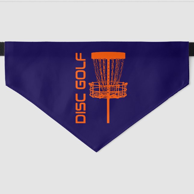 Disc golf basket pet bandana collar (Front)