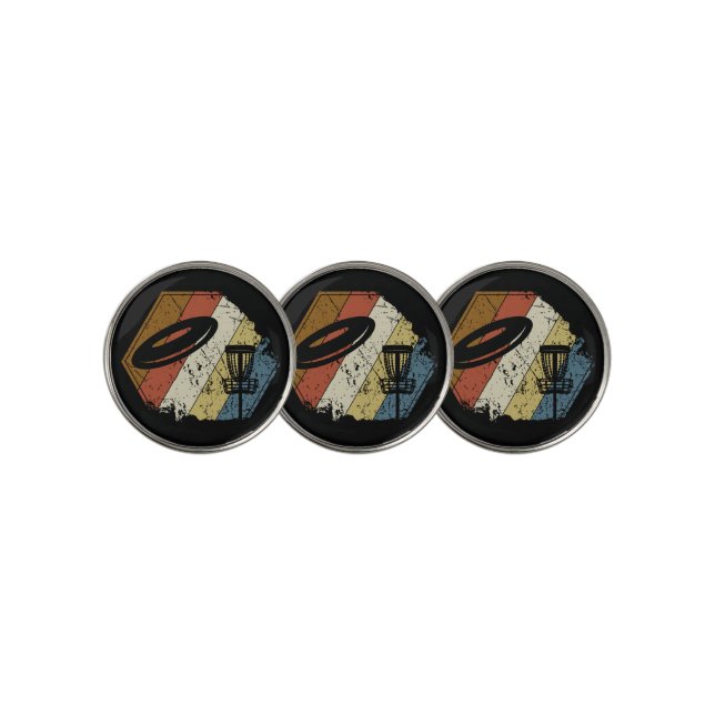 Disc Golf Basket Retro Golf Ball Marker (3 Up)