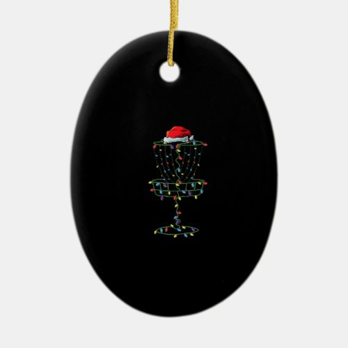 Disc Golf Basket Santa Disc Golf Frisbee Golfer Ceramic Ornament