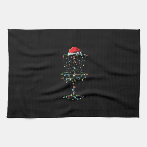 Disc Golf Basket Santa Disc Golf Frisbee Golfer Kitchen Towel