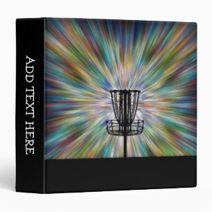 Disc Golf Basket Silhouette 3 Ring Binder