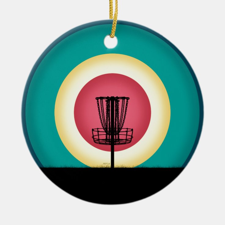 Disc Golf Basket Silhouette Ceramic Ornament Zazzle