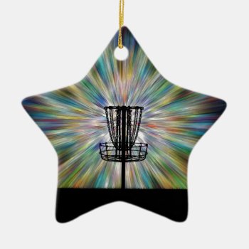 Disc Golf Basket Silhouette Ceramic Ornament by philthebasket at Zazzle