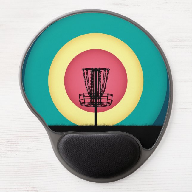 Disc Golf Basket Silhouette Gel Mouse Pad (Front)