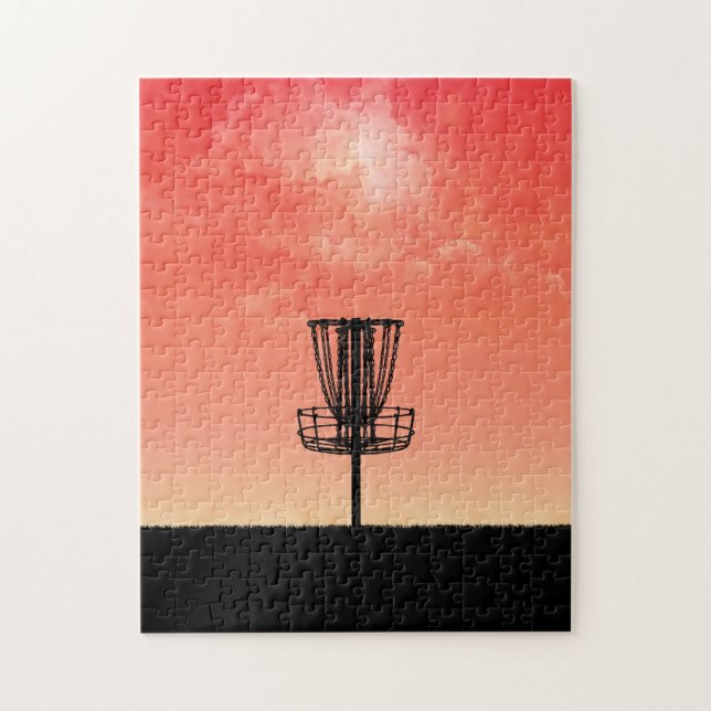 Disc Golf Basket Silhouette Jigsaw Puzzle (Vertical)