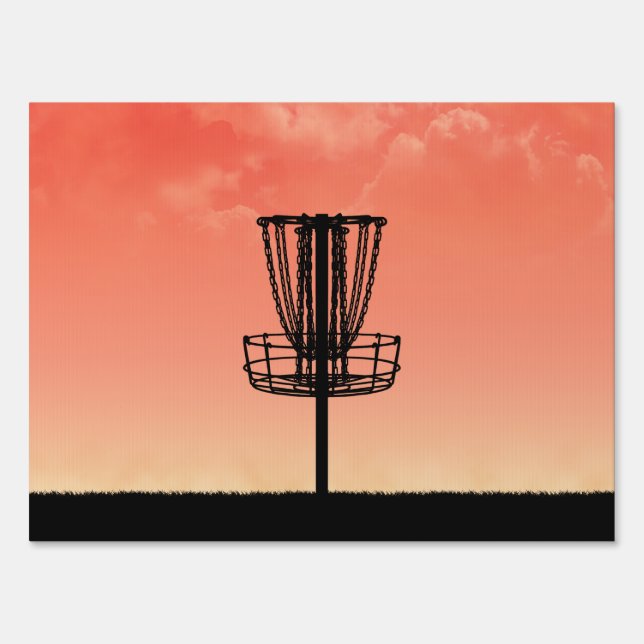 Disc Golf Basket Silhouette Sign (Front)